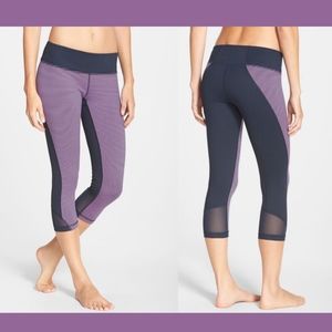 USED Zella Live In Point Break‎ Slim Fit Capri Leggings Navy/Eclipse [ XL ]#1629